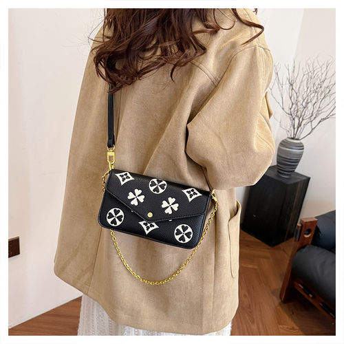 Fashion printed small square bag, shoulder and armpit three-in-one women's bag