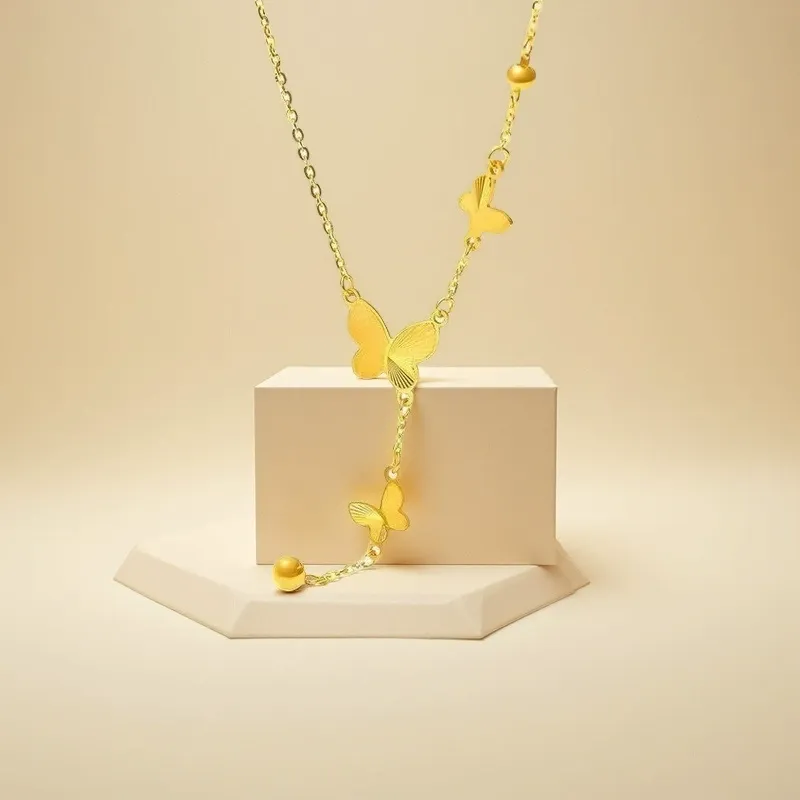 Stylish and exquisite titanium steel butterfly necklace jewelry