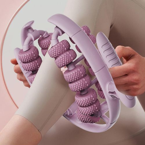 Beautiful Ring-Shaped Leg Clamp Yoga Wheel Leg Massager for Slimming Body with Wheel Device  Calf Muscle Relaxation