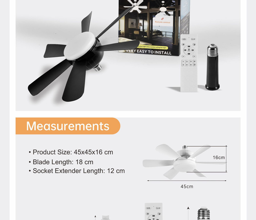 Screw-type lamp holder fan household silent fan chandelier easy to install remote control ceiling fan light electric fan light fan light（ Delivery in 3 days ）