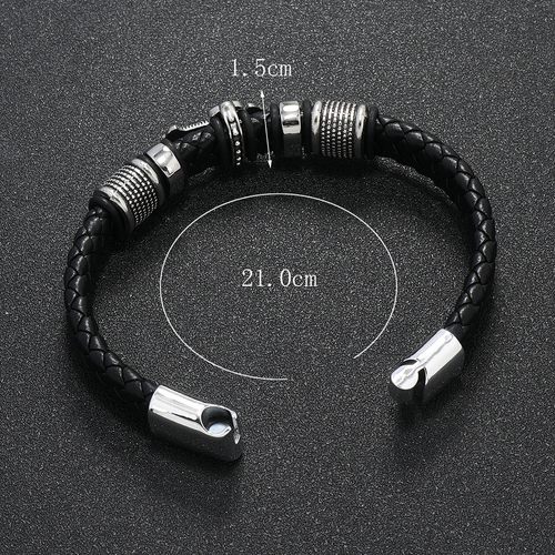 New personalized retro multi-layer leather bracelet, men's magnetic clasp bracelet