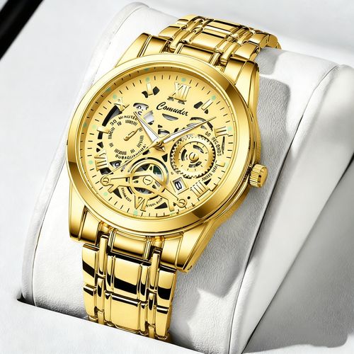 Hollow waterproof men's watch, luminous quartz watch