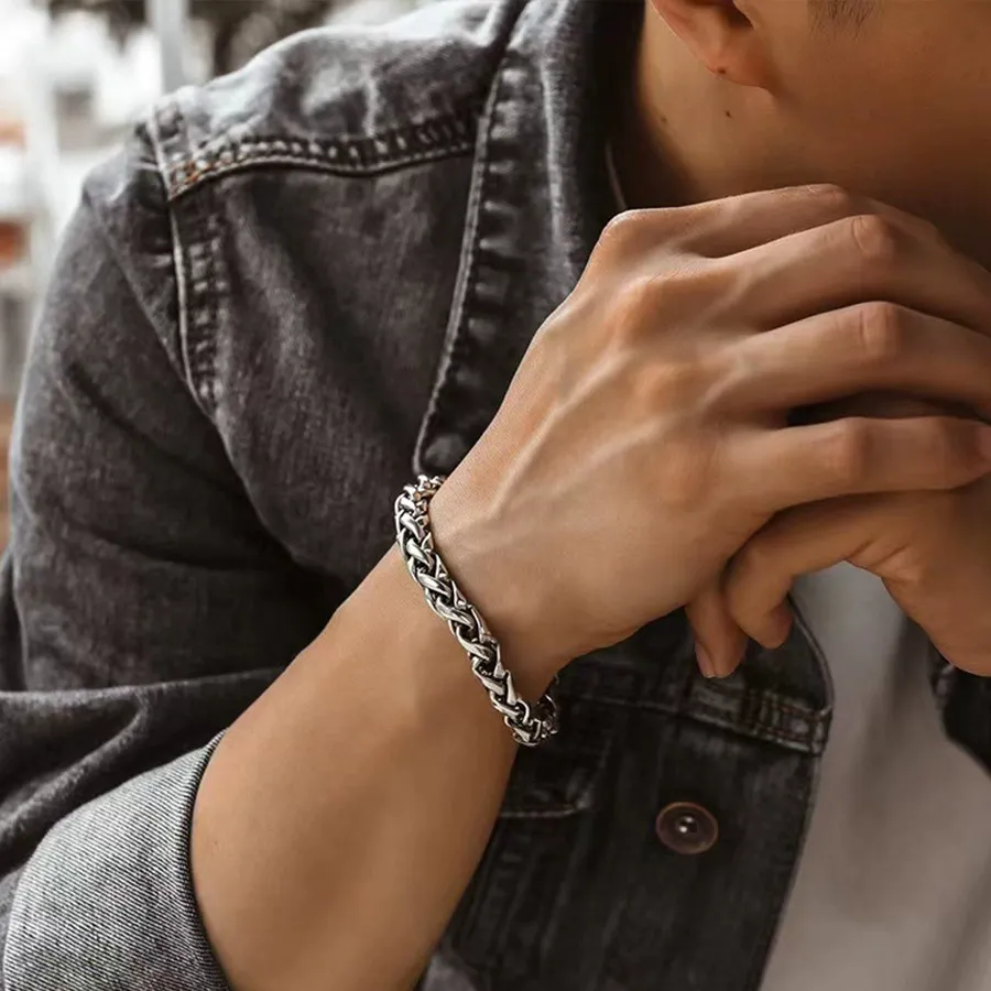 Vintage men's bracelet, personalized hand-woven bracelet, no fading