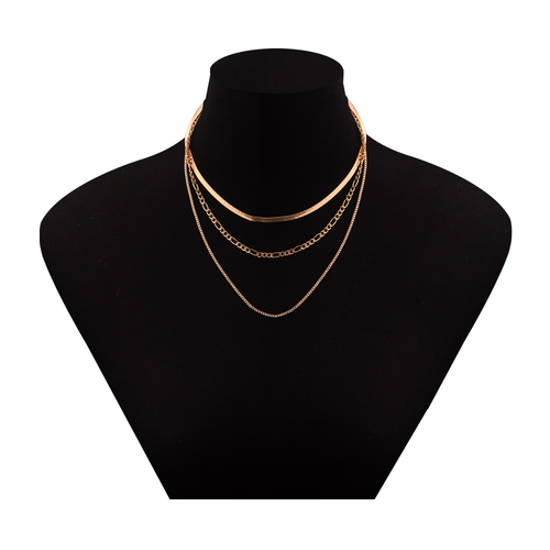 Hip-hop geometric exaggerated multi-layer necklace for women Fashion punk popular short necklace necklace