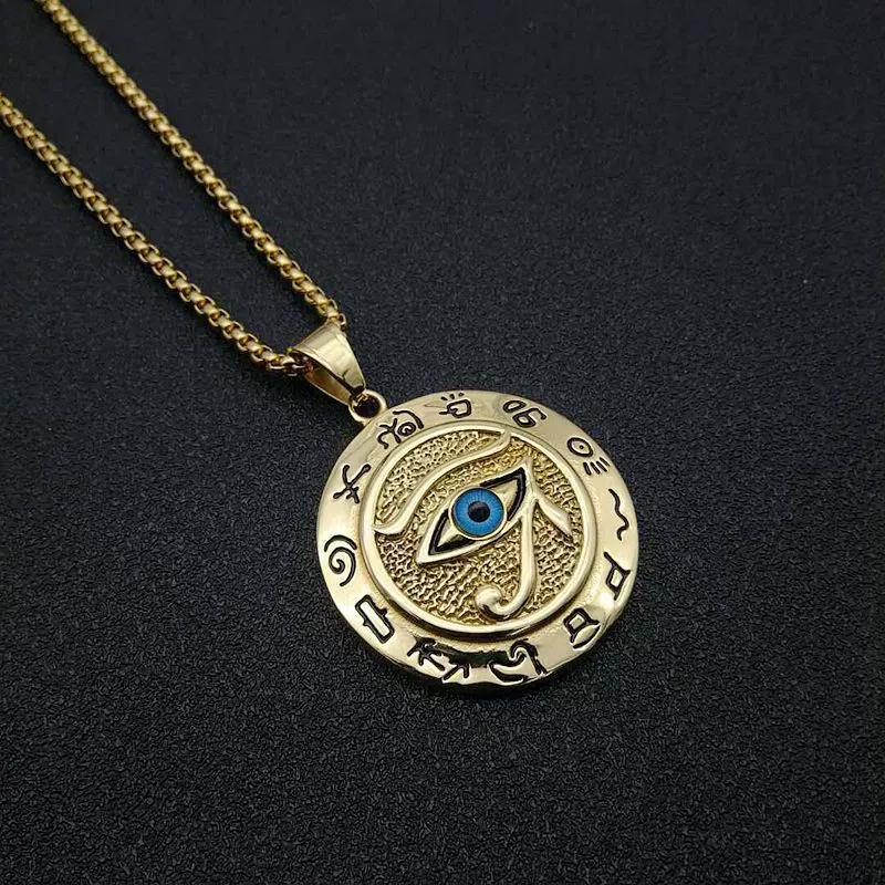 The Eye of Horus Stainless Steel Pendant The Eye of Horus Eagle Head Eye Necklace