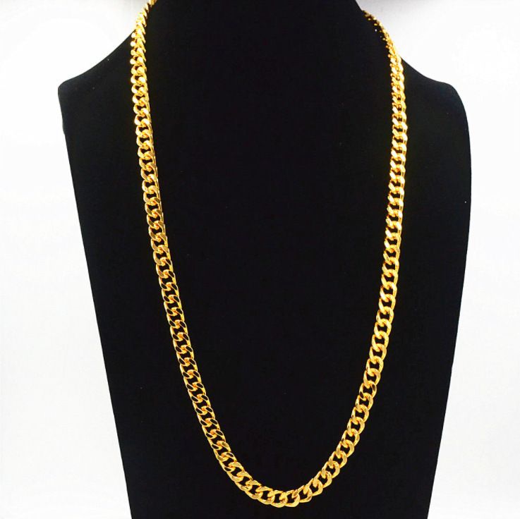 Stainless steel necklace, titanium steel decoration, Cuban chain, 18K gold-plated necklace （ Delivery in 3 days ）
