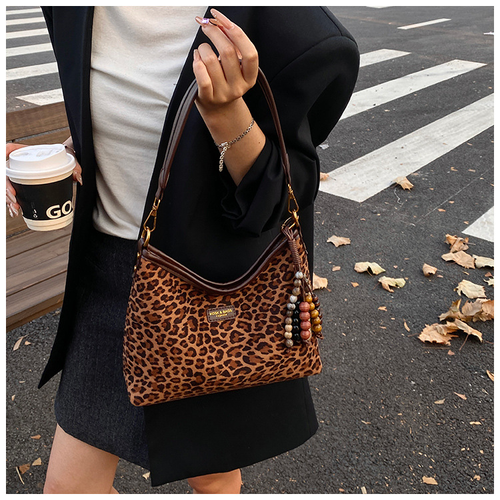 Leopard print shoulder bag women, new fashion tote crossbody bag