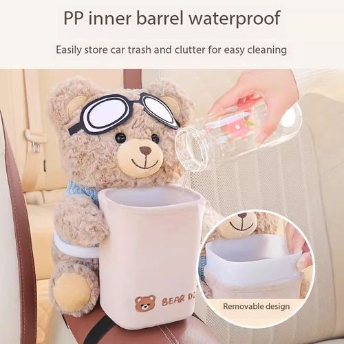 2-in-1 Car Tissue Box & Trash Can: Armrest Organizer