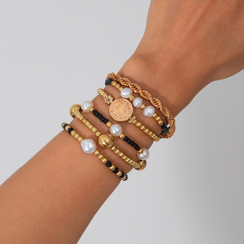 Personalized simple 6-piece bracelet set ins style rice bead bracelet