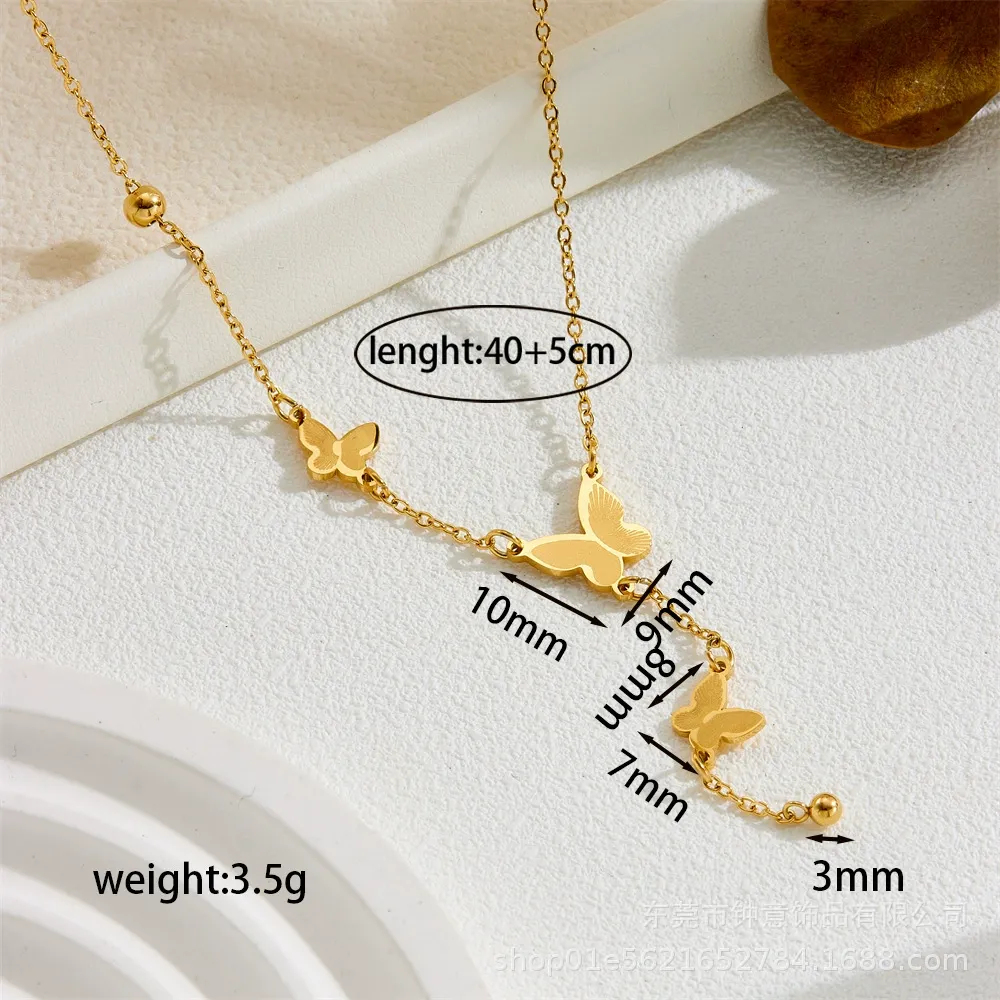Stylish and exquisite titanium steel butterfly necklace jewelry