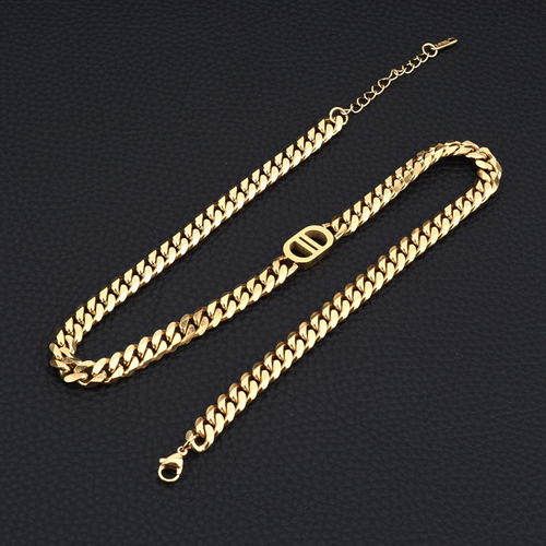 Stainless Steel Jewelry Titanium Steel Double D Clavicle Chain Unisex