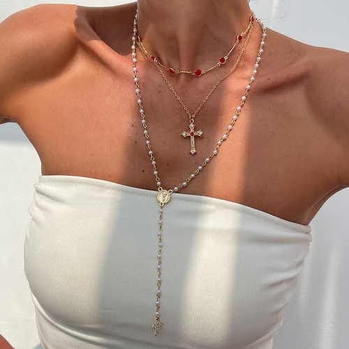 Fashionable metal chain stacking clavicle necklace