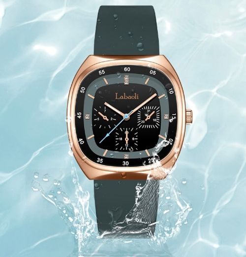 New Labaoli women's watch with silicone strap, large and waterproof watch