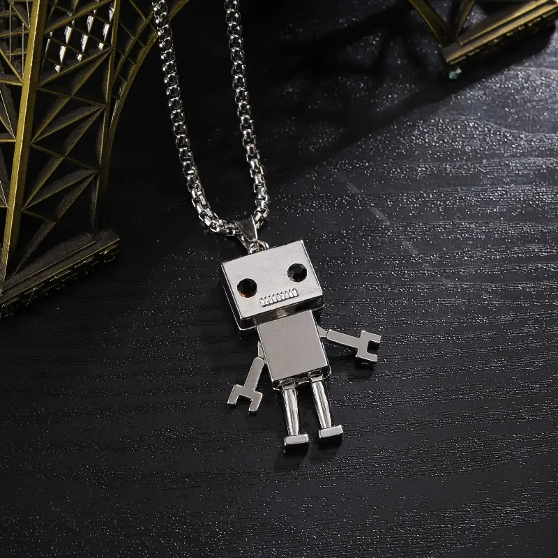 Hot selling robot stainless steel necklace, couple necklace