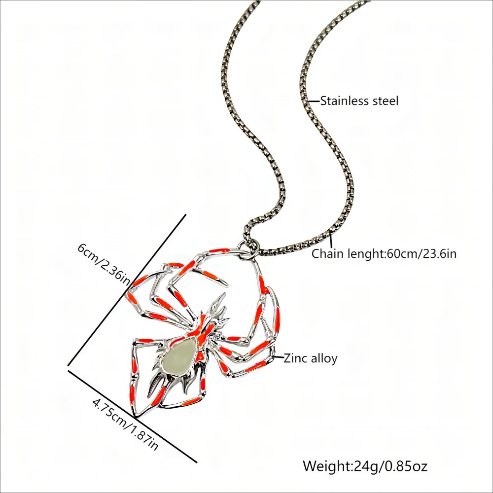 Halloween Creative Luminous Spider Necklace