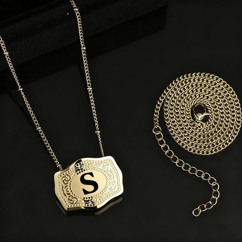 Amazon's best-selling S embossed copper pendant necklace 2 replacement necklaces