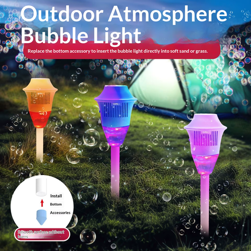Best Outdoor Electric Bubble Machine with Sound Light Large Bubble Garden Lamp Design Flower Camping Automatic Bubble Maker Toy