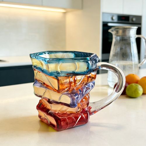 Hot Selling High Borosilicate 350ml Painted Book Mugs Creative Coffee Milk Tea Water Cups Business Gifts Water Drinking Bottles