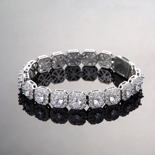 Cuban bracelet rock sugar chain 5A zircon tennis bracelet, flip trend bracelet