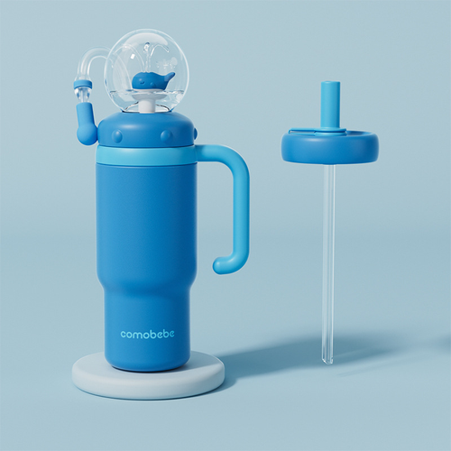 Children's Water Cup Whale Spray Baby Straw Cup Kindergarten Home Diving Drinking Water Fun Cup Summer