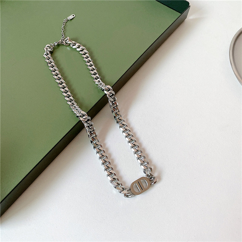 Double D titanium steel necklace for men and women