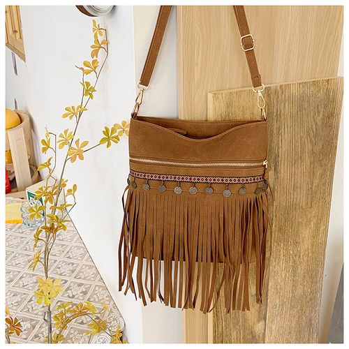 Retro new fashion tassel bag ethnic style bag women's shoulder crossbody bag mobile phone bag