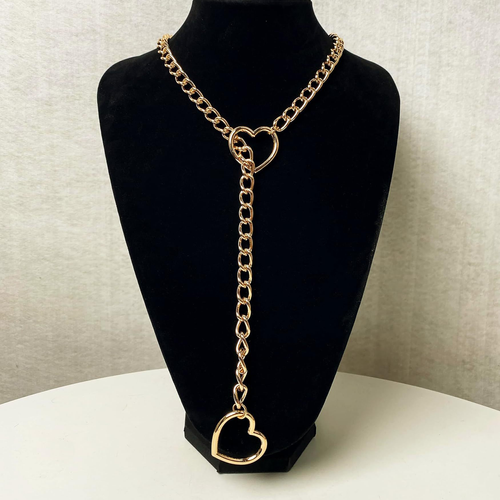 European and American Gothic Cuban chain personality love pendant fashion lasso adjustable love necklace