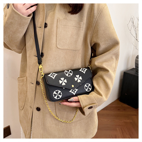 Fashion printed small square bag, shoulder and armpit three-in-one women's bag