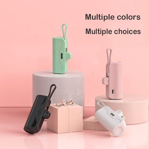 New Product Mini 5000mAh Pocket Power Bank Portable Keychain Emergency OEM Charging Capsule Power Bank With Dual Port Output