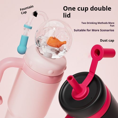 Children's Water Cup Whale Spray Baby Straw Cup Kindergarten Home Diving Drinking Water Fun Cup Summer