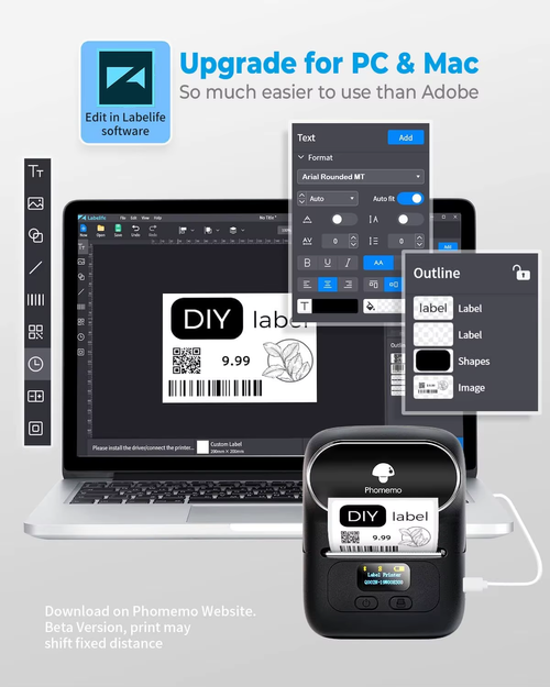 High Quality phomemo M110 Handheld Shipping Mini Portable Thermal Label Printer Self-adhesive Barcode Printer