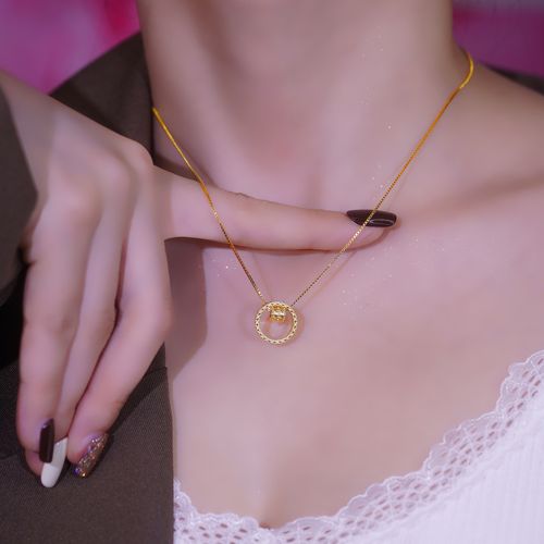 New small waist car circle necklace, simple temperament clavicle chain