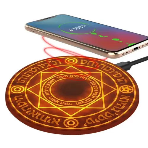 Whosale Modern Round Portable Wireless Charger Magic Circle 10W Fast Charge with Sound Effects Gift LED Design