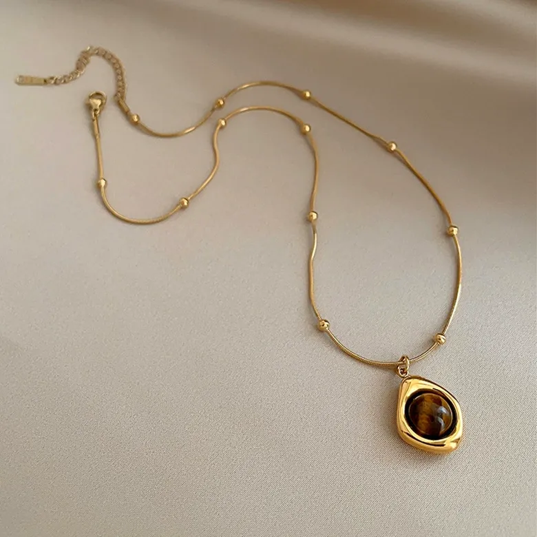 Temperament double-layered pendant necklace, retro temperament necklace