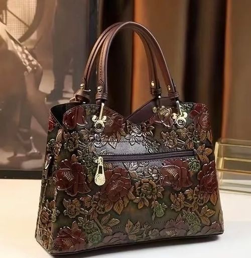 Vintage Flower Pattern Handbag, Luxury PU Leather Tote Bag, Fashion Crossbody Bag for Women（ Delivery in 3 days ）