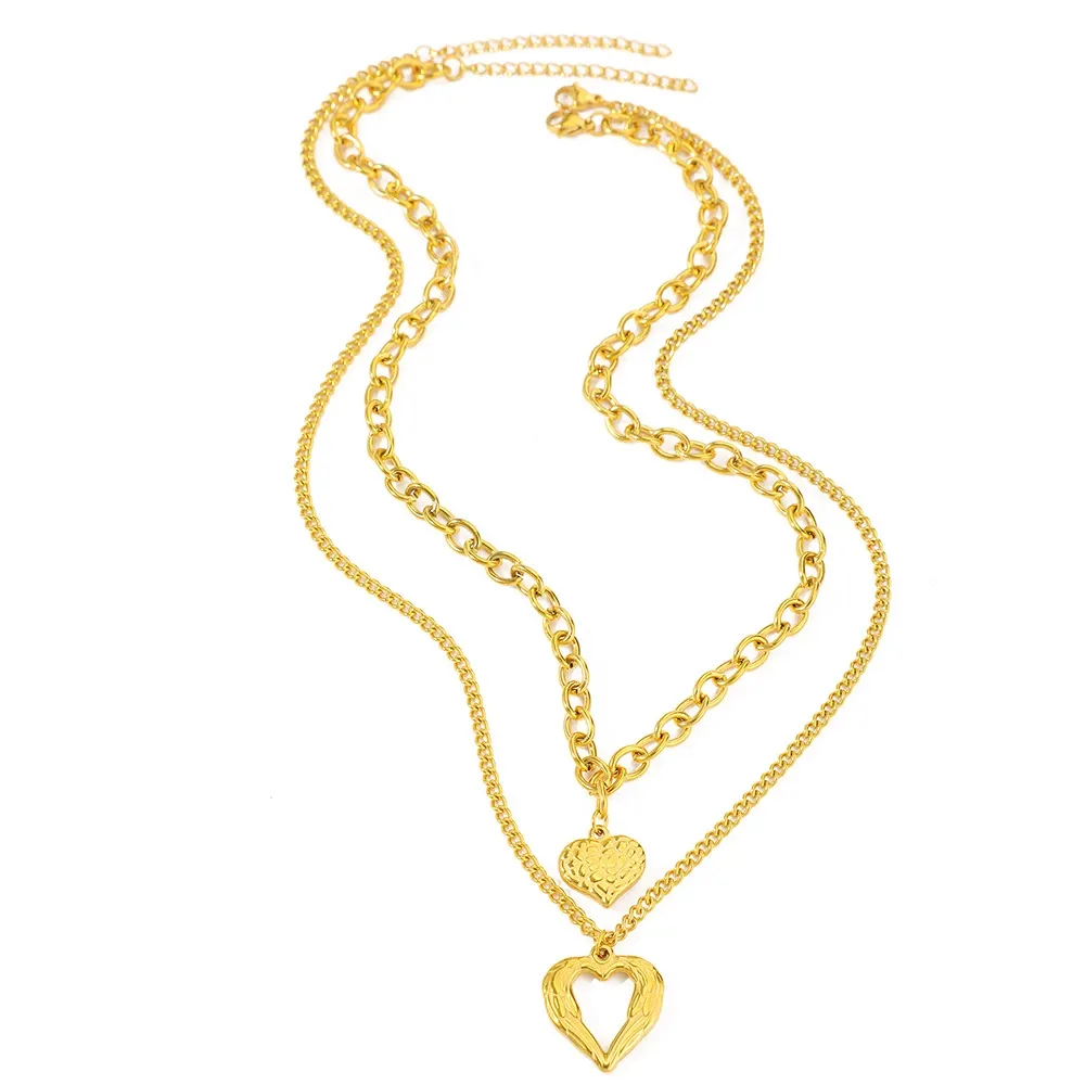 2025 New Stainless Steel Angel Wings Heart Necklace