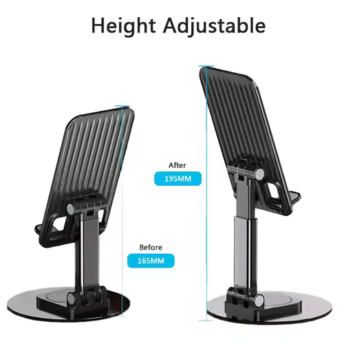 Hot selling portable new model 360° Alloy Rotating Phone Stand Phone Holder Adjustable Height Universal Mobile Phone foldable