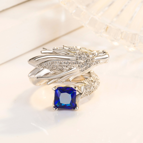 Full diamond Tyrannosaurus Rex ring design personality trend sapphire ring