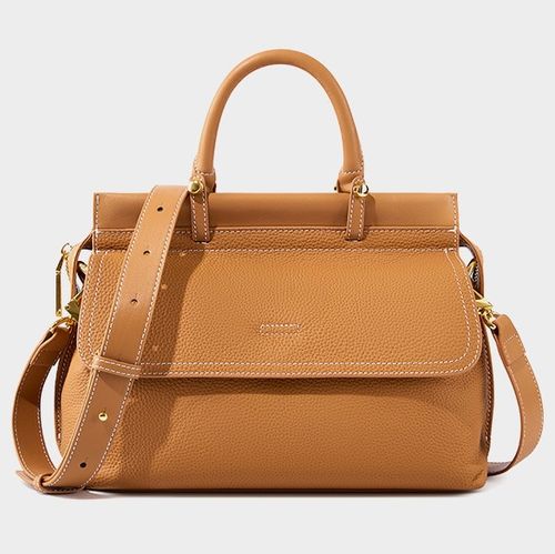 Genuine leather women's bag 2025 new style fashionable large capacity shoulder messenger bag first layer cowhide small square bag women