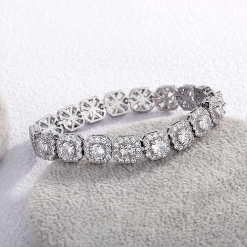 Cuban bracelet rock sugar chain 5A zircon tennis bracelet, flip trend bracelet