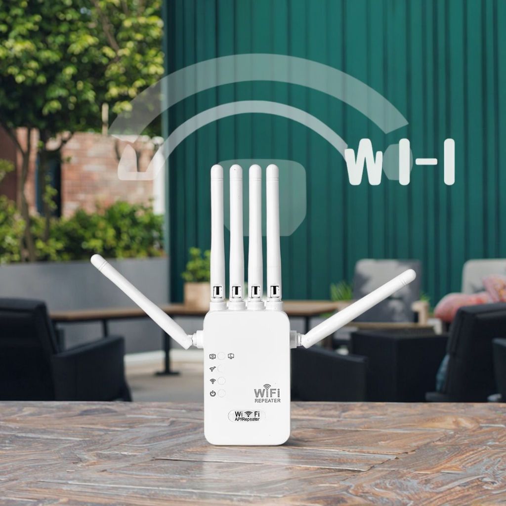 Home ultra-fast WiFi signal amplifier, 1200M WiFi extender, 6 antennas, signal booster, suitable for outdoor signal coverage in homes, rural villas, etc.