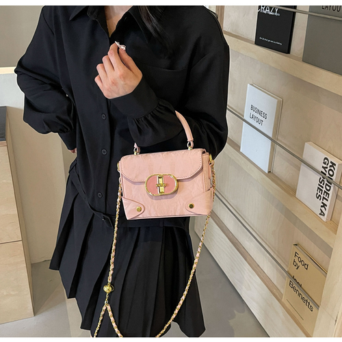 High-end silver small bag, popular small square handbag