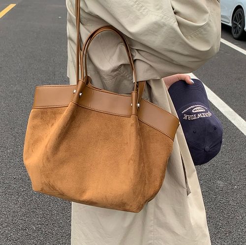 Large capacity casual pleated tote bag women 2025 casual stylish commuting shoulder handbag