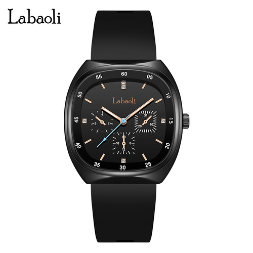 New Labaoli women's watch with silicone strap, large and waterproof watch