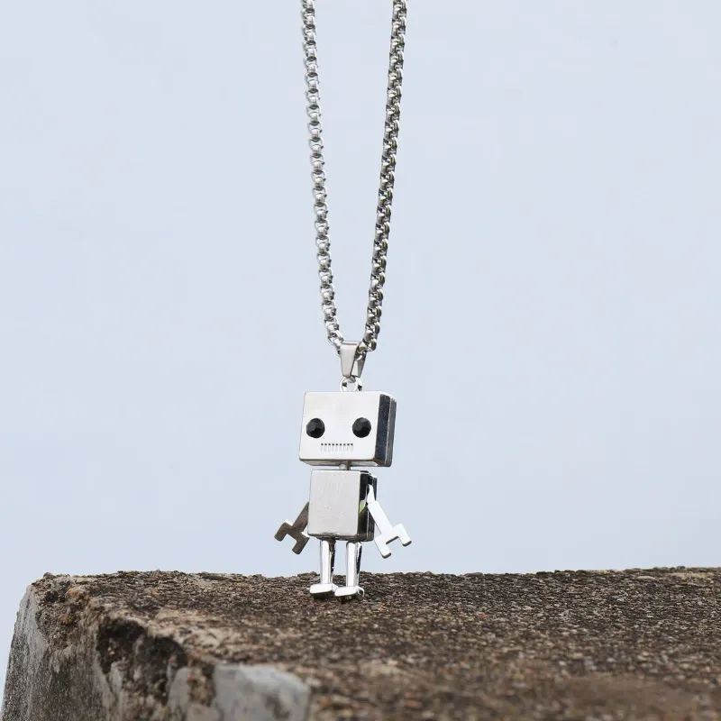 Hot selling robot stainless steel necklace, couple necklace