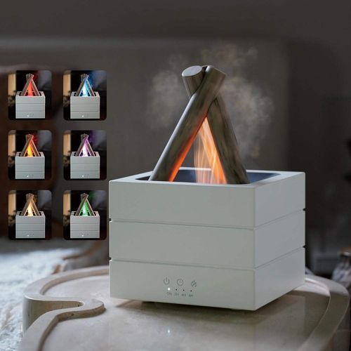 Bonfire Aroma Diffuser 7-Color Night Light Flame Atmosphere Ultrasonic Cold Mist Humidifier with Remote