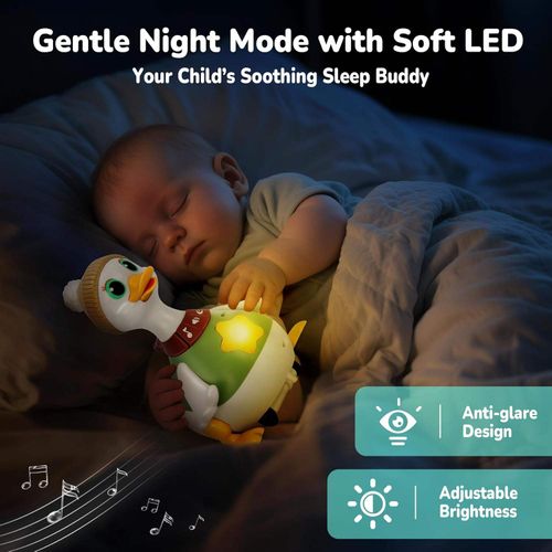 NEW Early Learning Tummy Time Toy Swinging Duck Light-Up Crawling Baby Toys