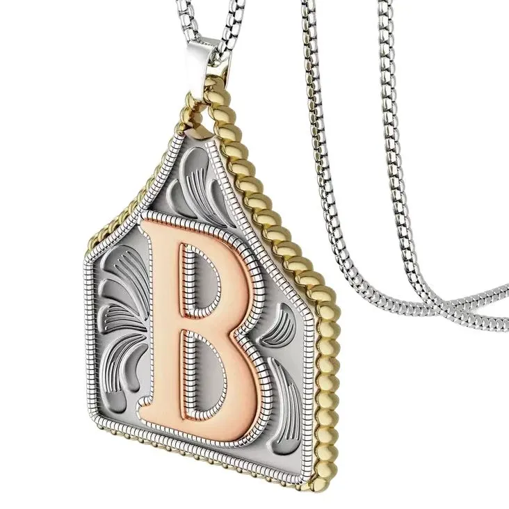 Popular retro necklace color matching letter pendant Western trend personality wear accessories