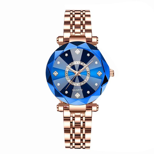 Fashionable ladies watch with high-value glass and solid steel strap