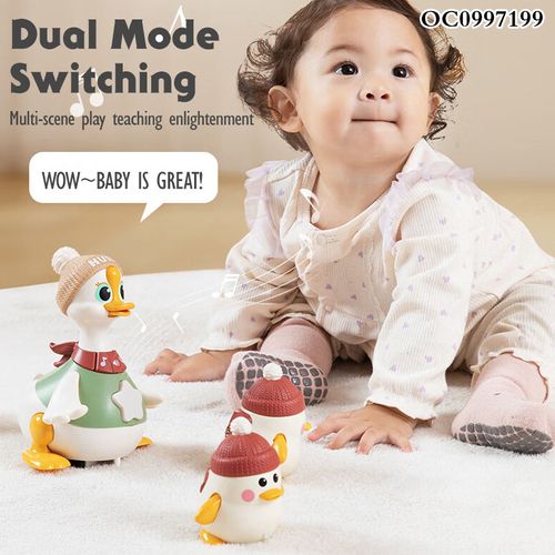 NEW Early Learning Tummy Time Toy Swinging Duck Light-Up Crawling Baby Toys
